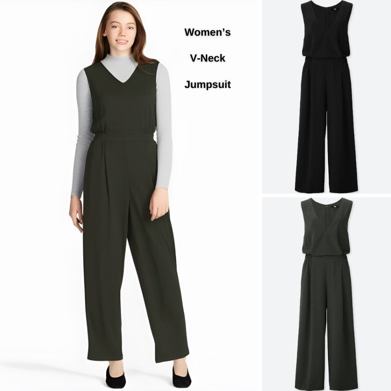 Jumpsuit Wanita tanpa Lengan (UNQ306 VNECK JUMPSUIT)