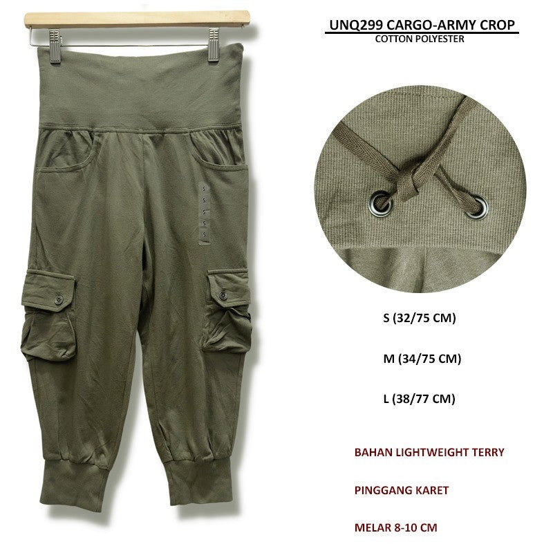 Celana Jogger Wanita Lightweight Terry (UNQ299 CARGO CROP)