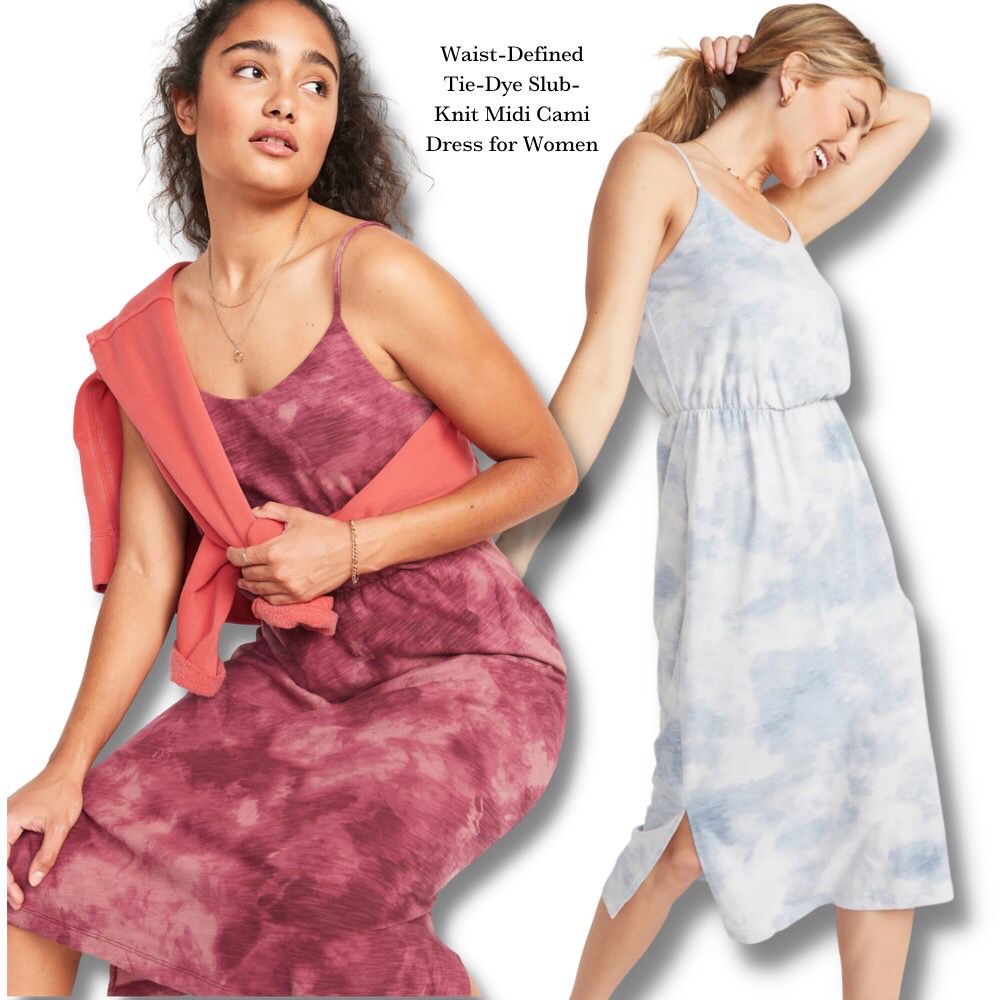 Dress Midi Wanita Kasual TieDyed Satu Tali Slit  (ODN421 SLUB MIDI)