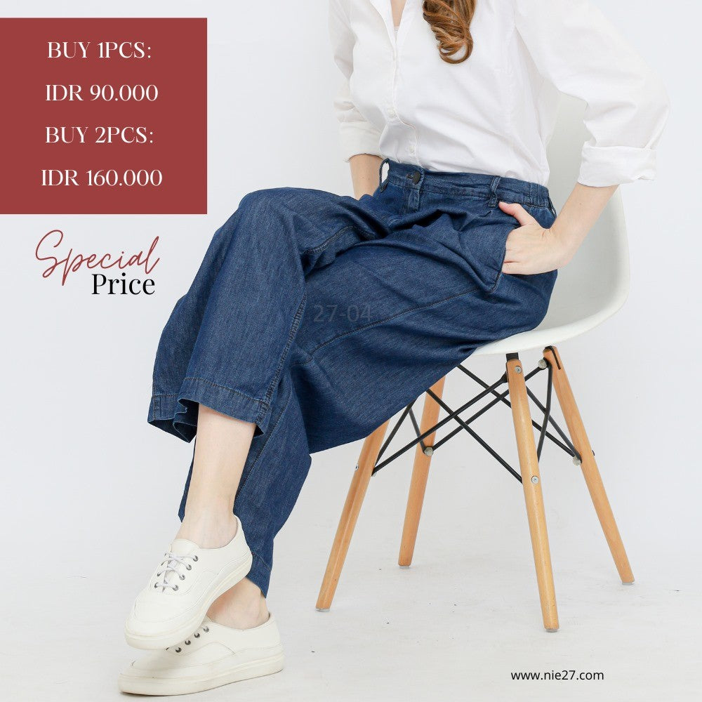 Celana Kulot Wanita Denim Wide Lyocell Jeans Highrise (PGO03 LYOCELL WIDE CULLOTE)