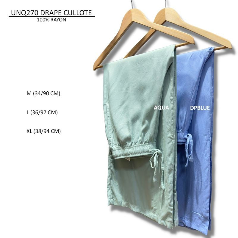 Celana Kulot Wanita Panjang Straight Rayon Polos (UNQ270 DRAPE CULLOTE)