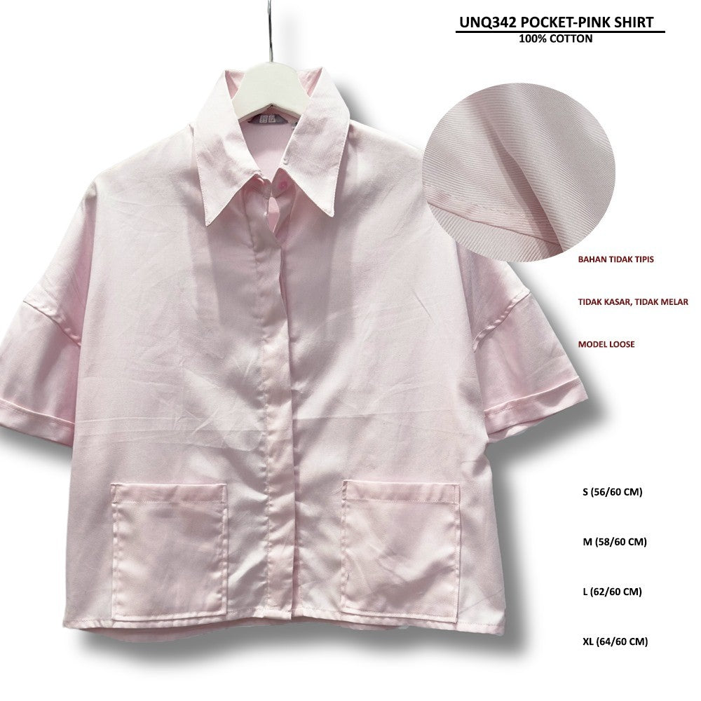 Atasan Kemeja Wanita Lengan Pendek (UNQ342 POCKET SHIRT)