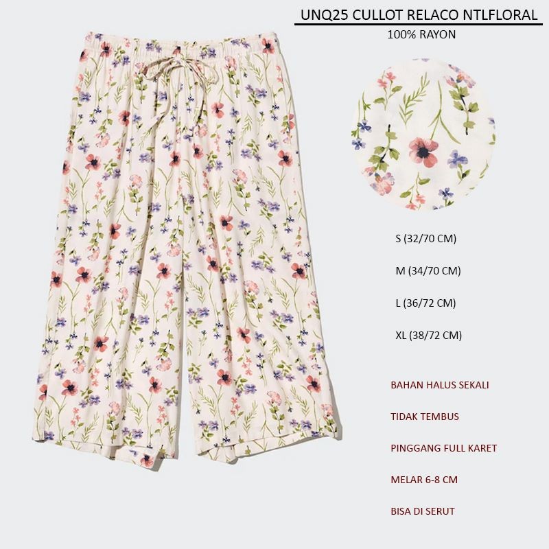 Celana Kulot Wanita 3/4 (UNQ25 CULLOT PANTS)