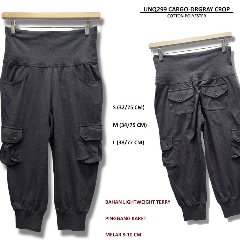 Celana Jogger Wanita Lightweight Terry (UNQ299 CARGO CROP)