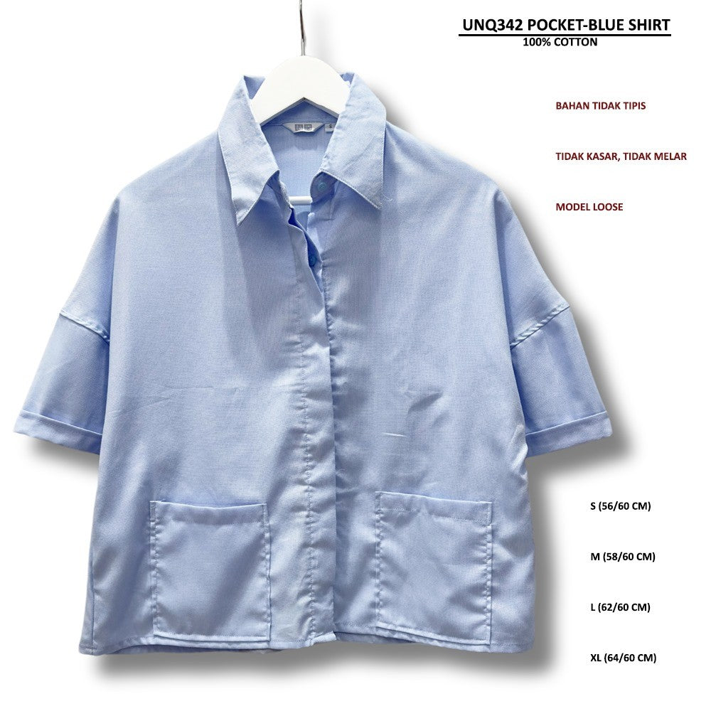 Atasan Kemeja Wanita Lengan Pendek (UNQ342 POCKET SHIRT)