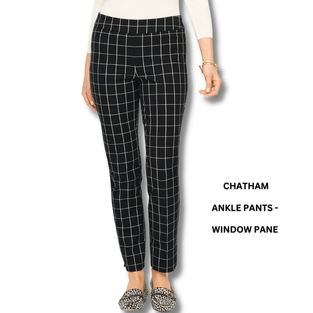 Celana Panjang Wanita Pinggir Zipper Stretch (TALB23 CHATHAM WDWPANE ANKLE)