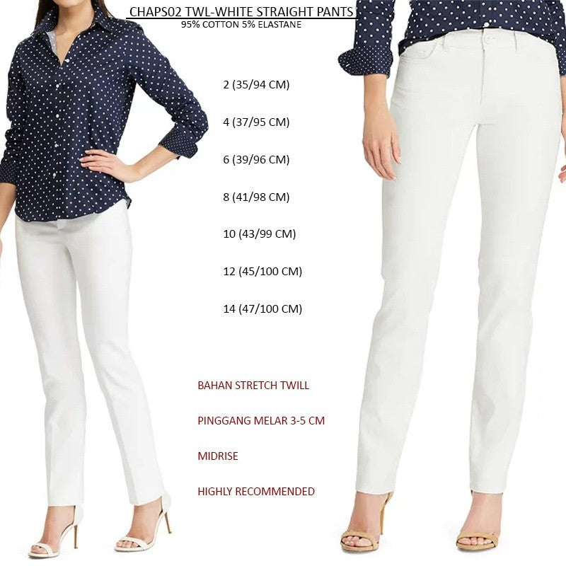 Celana Panjang Wanita Midrise Straight Stretch Twill (CHAPS02 TWILL STRAIGHT PANTS)