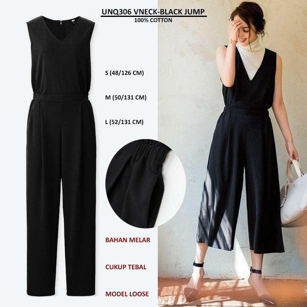 Jumpsuit Wanita tanpa Lengan (UNQ306 VNECK JUMPSUIT)