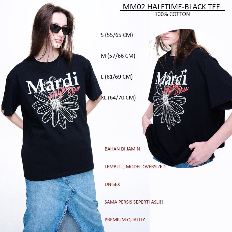 Atasan Kaos Wanita Lengan Pendek Casual Oversized (MM02 HALFTIME/BONVOYAGE TEE)