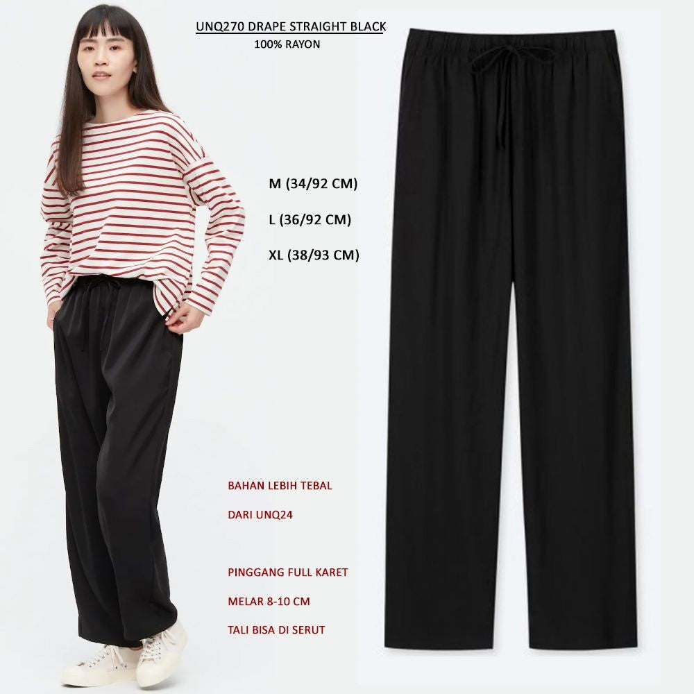 Celana Kulot Wanita Panjang Straight Rayon Polos (UNQ270 DRAPE CULLOTE)