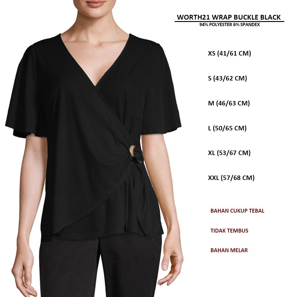 Blouse Wanita Lengan Pendek (WORTH21 WARP BUCKLE BL)