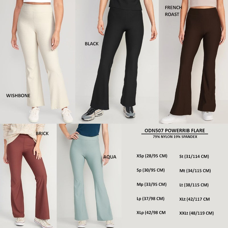 Celana Panjang Wanita Flare Highrise Stretch Ribbed (ODN507 POWERRIB FLARE)