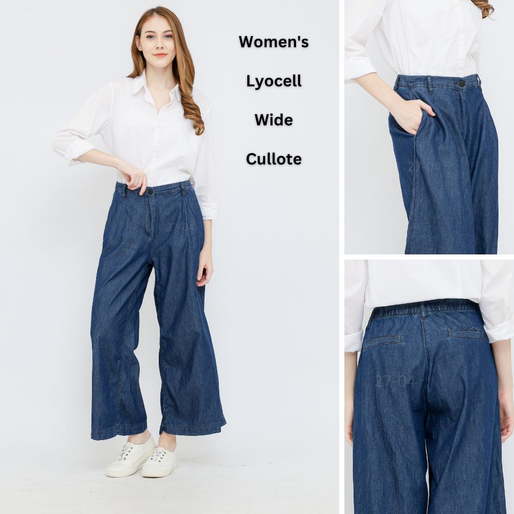 Celana Kulot Wanita Denim Wide Lyocell Jeans Highrise (PGO03 LYOCELL WIDE CULLOTE)