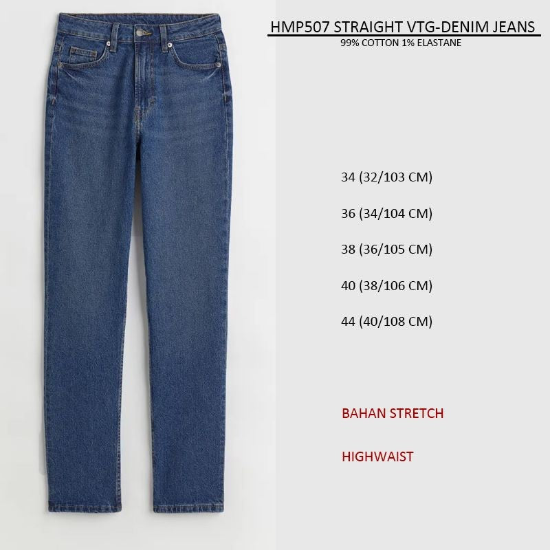 Celana Panjang Straight Jeans Wanita Highrise (HMP507 STRAIGHT HIGH JEANS)
