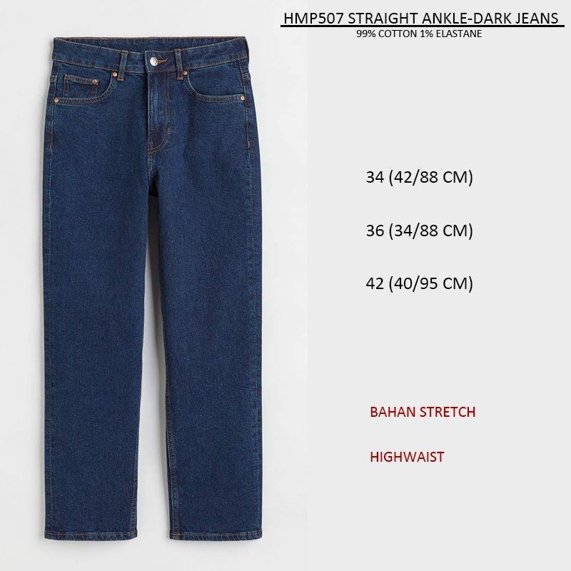 Celana Panjang Straight Jeans Wanita Highrise (HMP507 STRAIGHT HIGH JEANS)