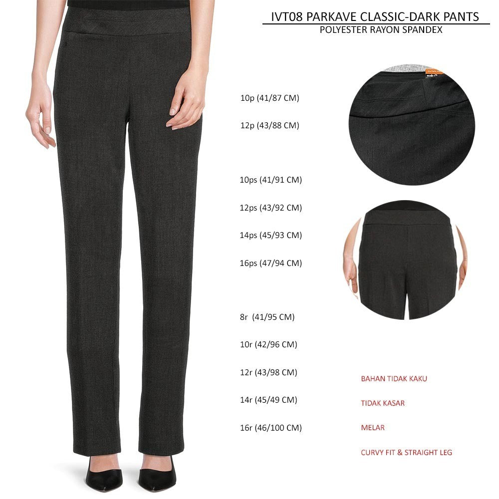 Celana Panjang Wanita Curvy Fit Stercht (IVT08 PARKAVE CLASSIC-DARK PANTS)