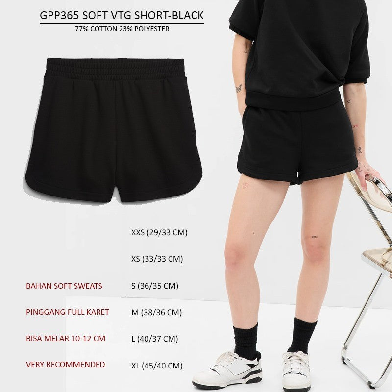 Celana Pendek Santai Wanita Soft Sweats (GPP365 SOFT VTG SHORT)