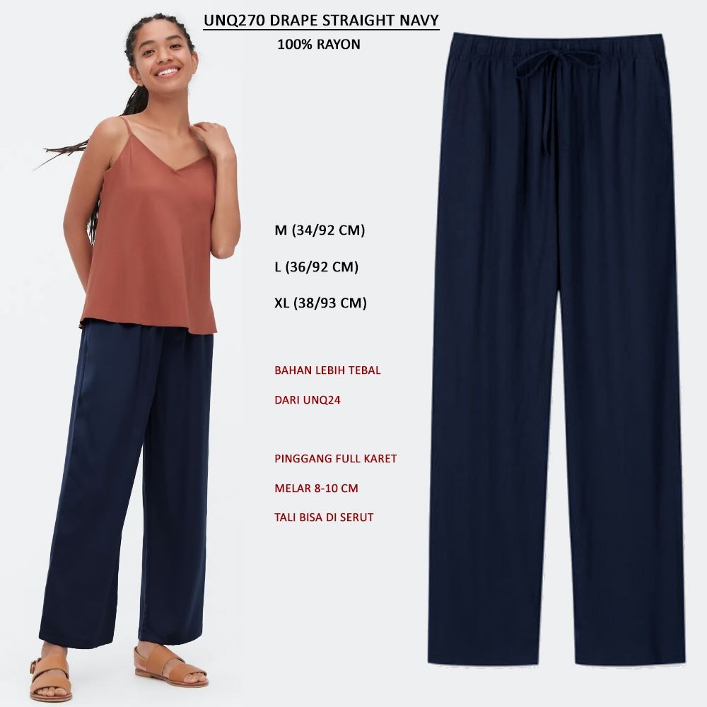 Celana Kulot Wanita Panjang Straight Rayon Polos (UNQ270 DRAPE CULLOTE)