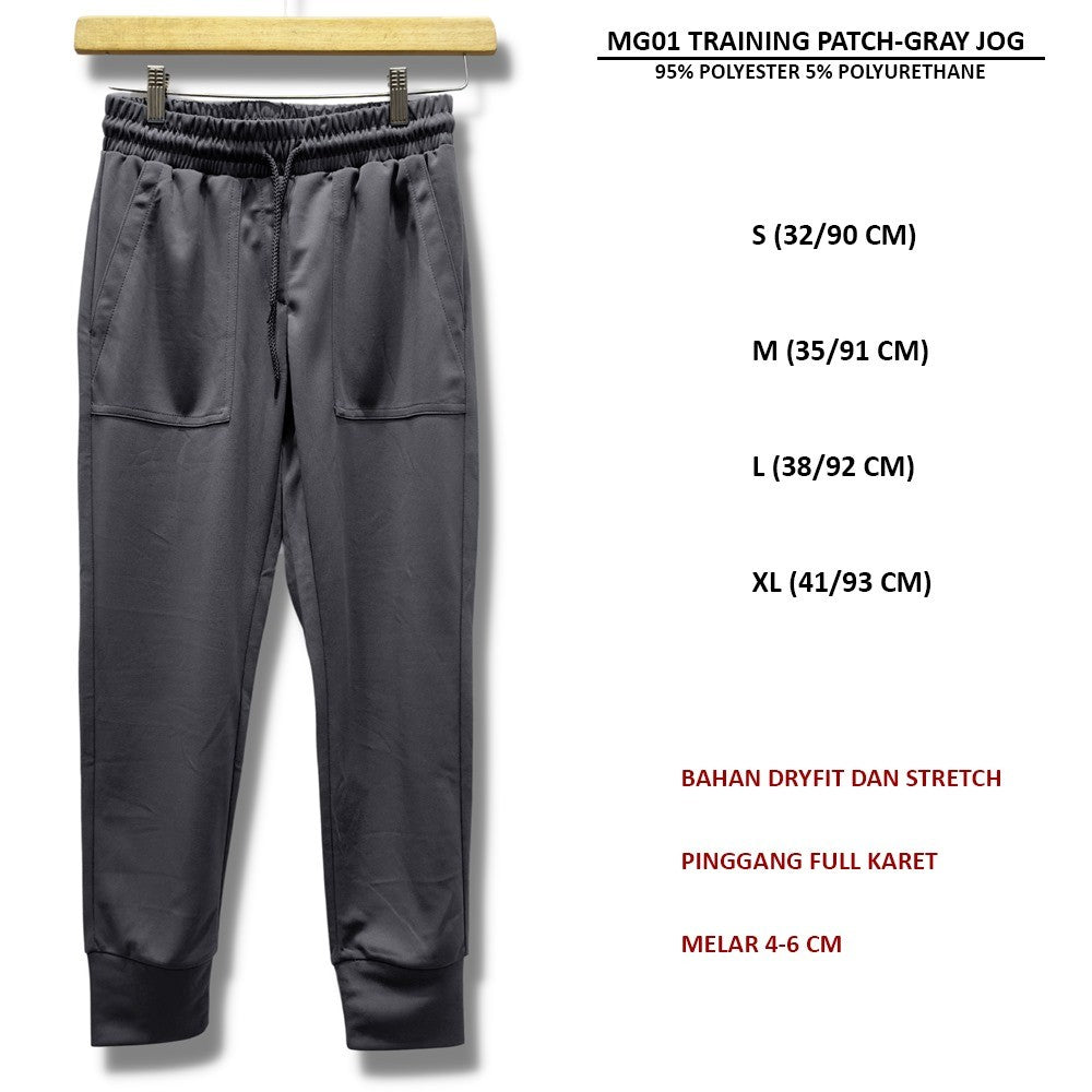 Celana Panjang Jogger Pria Strecht Quick Dry (MG01 TRAINING PATCH JOG)