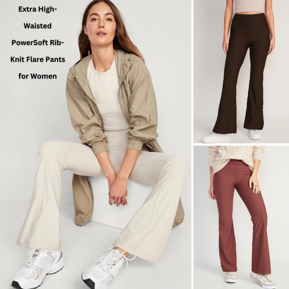 Celana Panjang Wanita Flare Highrise Stretch Ribbed (ODN507 POWERRIB FLARE)