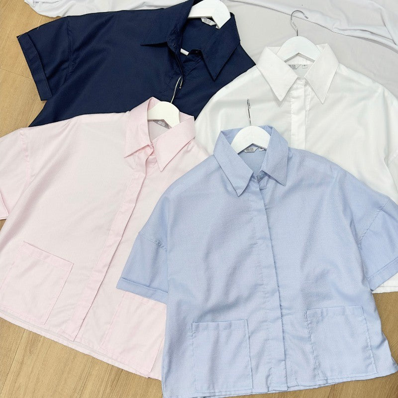 Atasan Kemeja Wanita Lengan Pendek (UNQ342 POCKET SHIRT)