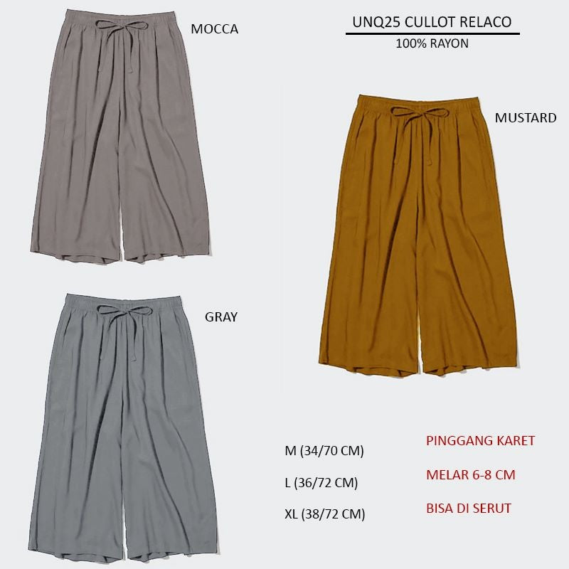 Celana Kulot Wanita 3/4 (UNQ25 CULLOT PANTS)
