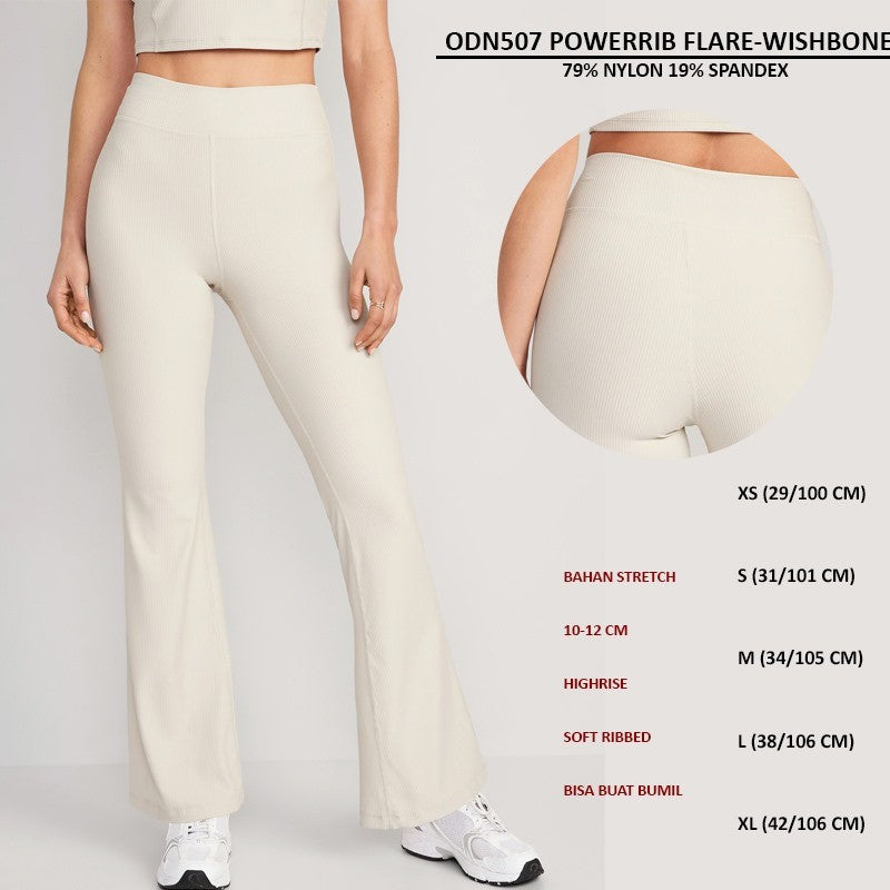 Celana Panjang Wanita Flare Highrise Stretch Ribbed (ODN507 POWERRIB FLARE)